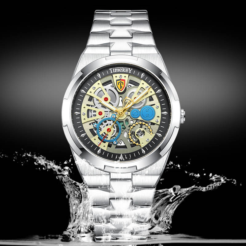 TIMEKEY New Men's Watch Genuine Brand Business Men's Watch Luminous Waterproof Calendar Back