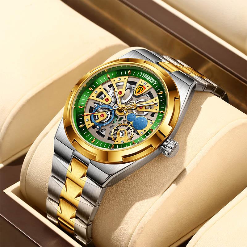 TIMEKEY New Men's Watch Genuine Brand Business Men's Watch Luminous Waterproof Calendar Back