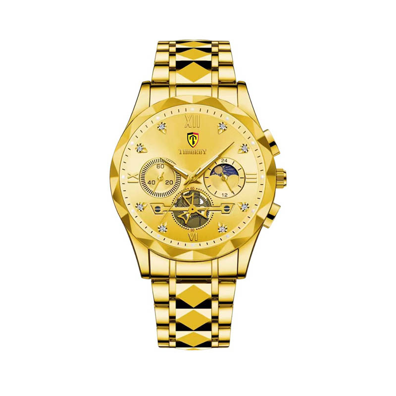 TIMEKEY Watch Men's Steel Strap Business Official Authentic Men's Watch Waterproof Hollow Men's Watch