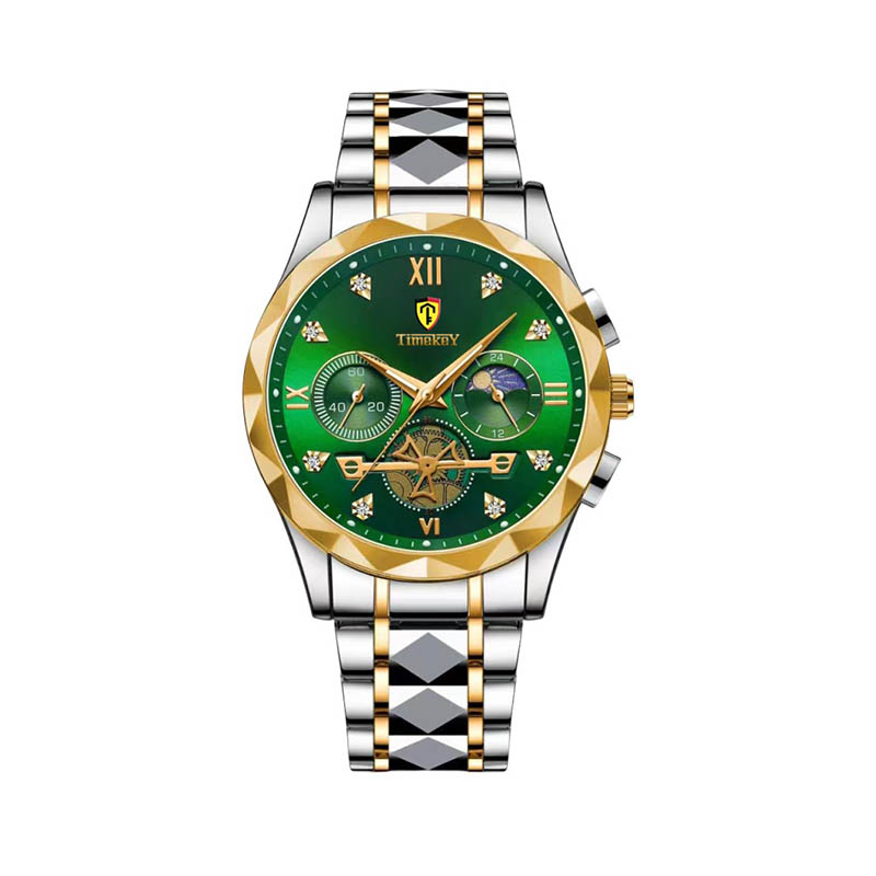 TIMEKEY Watch Men's Steel Strap Business Official Authentic Men's Watch Waterproof Hollow Men's Watch