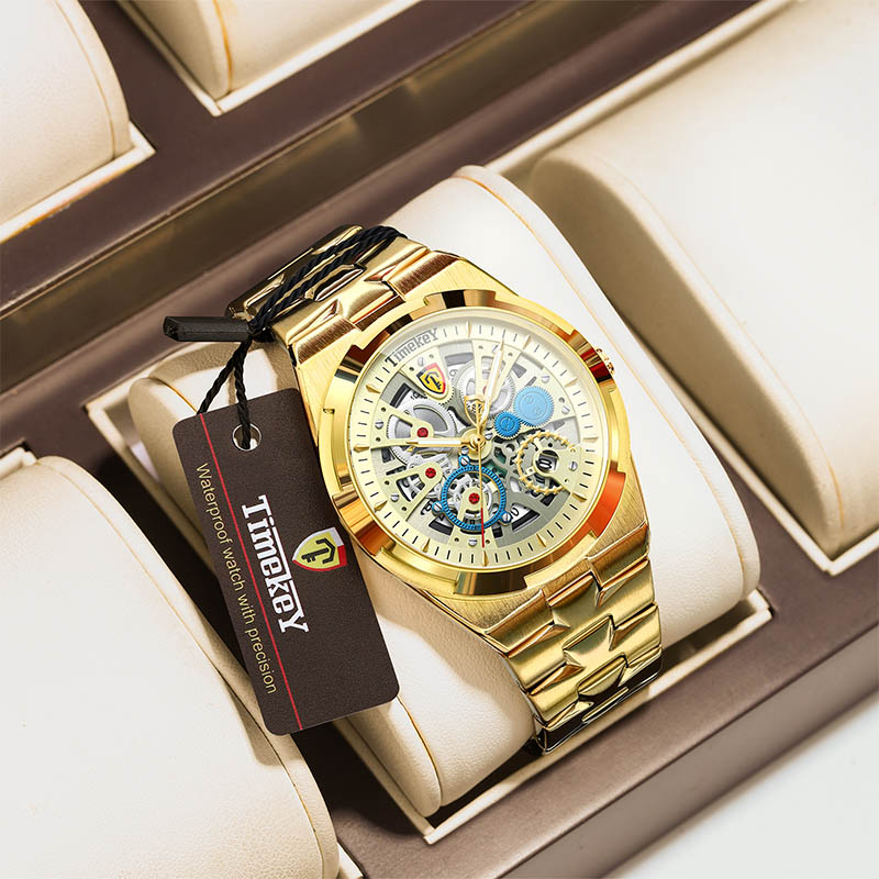 TIMEKEY New Men's Watch Genuine Brand Business Men's Watch Luminous Waterproof Calendar Back