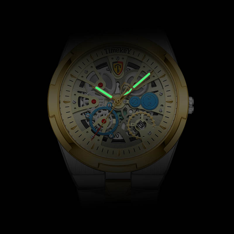 TIMEKEY New Men's Watch Genuine Brand Business Men's Watch Luminous Waterproof Calendar Back