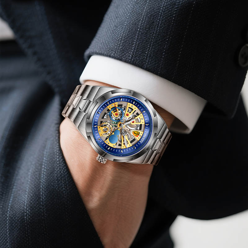 TIMEKEY New Men's Watch Genuine Brand Business Men's Watch Luminous Waterproof Calendar Back