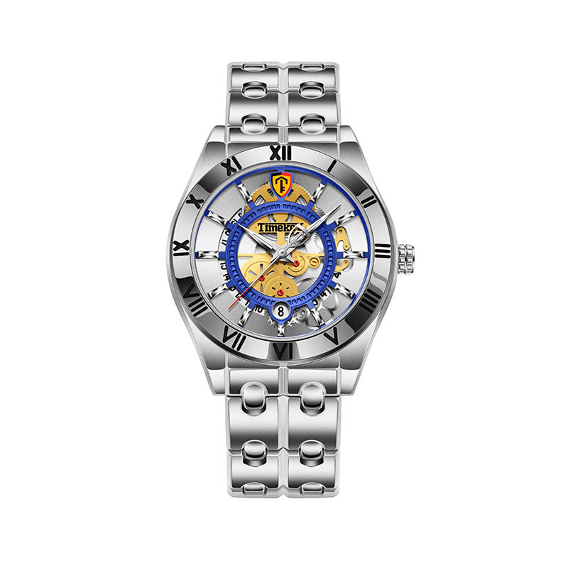 TIMEKRY Quartz Watch with Roman Numerals, Stylish and Versatile Stainless Steel Wristwatch