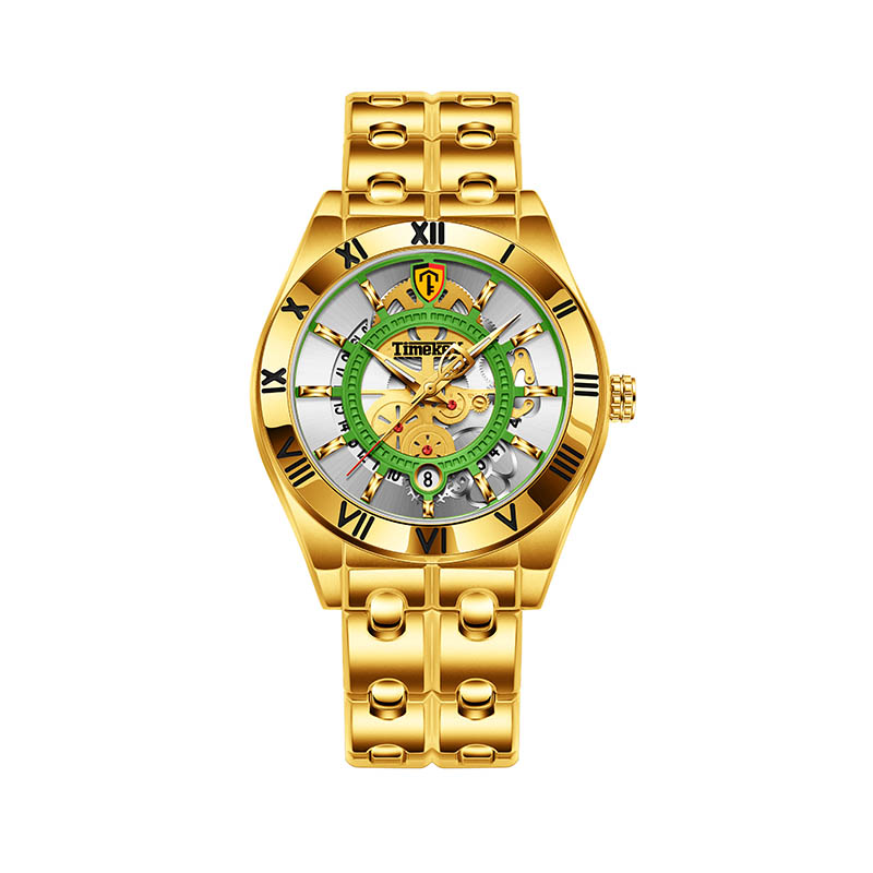 TIMEKRY Quartz Watch with Roman Numerals, Stylish and Versatile Stainless Steel Wristwatch