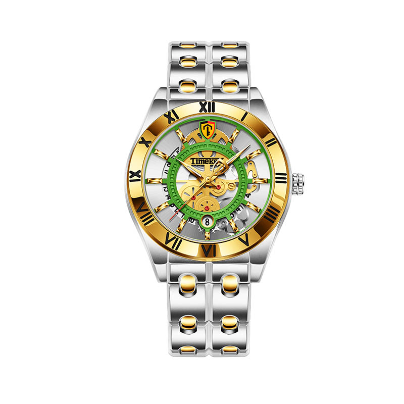 TIMEKRY Quartz Watch with Roman Numerals, Stylish and Versatile Stainless Steel Wristwatch