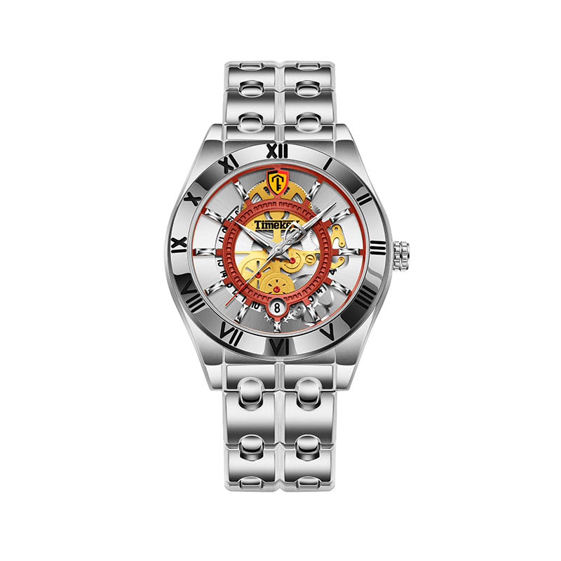 TIMEKRY Quartz Watch with Roman Numerals, Stylish and Versatile Stainless Steel Wristwatch