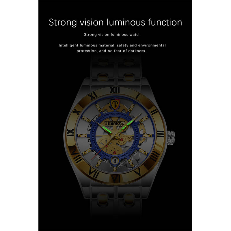 TIMEKRY Quartz Watch with Roman Numerals, Stylish and Versatile Stainless Steel Wristwatch