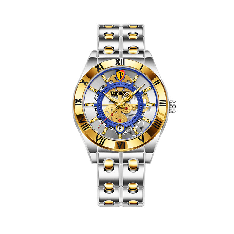 TIMEKRY Quartz Watch with Roman Numerals, Stylish and Versatile Stainless Steel Wristwatch