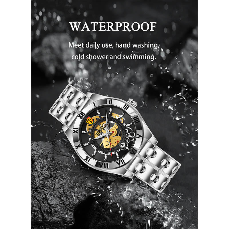 TIMEKRY Quartz Watch with Roman Numerals, Stylish and Versatile Stainless Steel Wristwatch