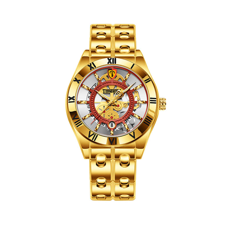 TIMEKRY Quartz Watch with Roman Numerals, Stylish and Versatile Stainless Steel Wristwatch