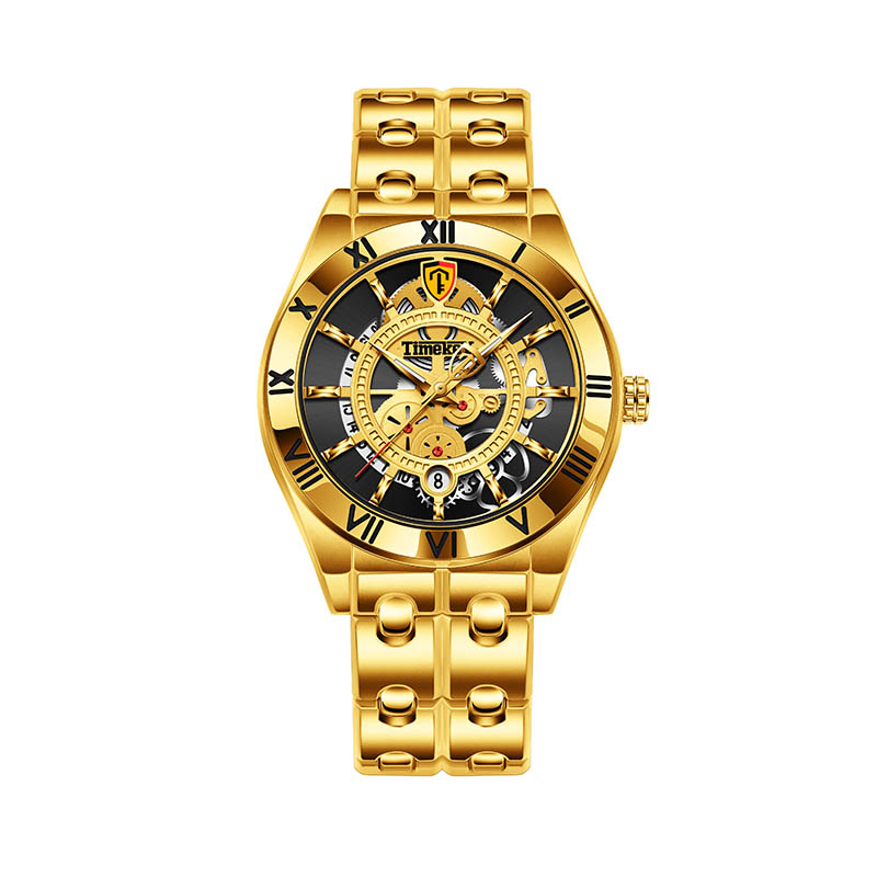 TIMEKRY Quartz Watch with Roman Numerals, Stylish and Versatile Stainless Steel Wristwatch