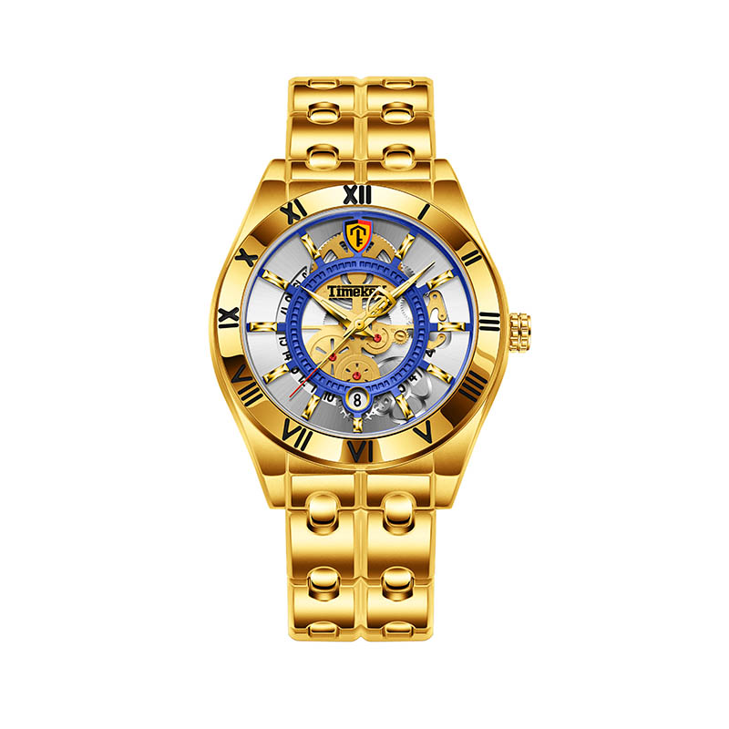 TIMEKRY Quartz Watch with Roman Numerals, Stylish and Versatile Stainless Steel Wristwatch