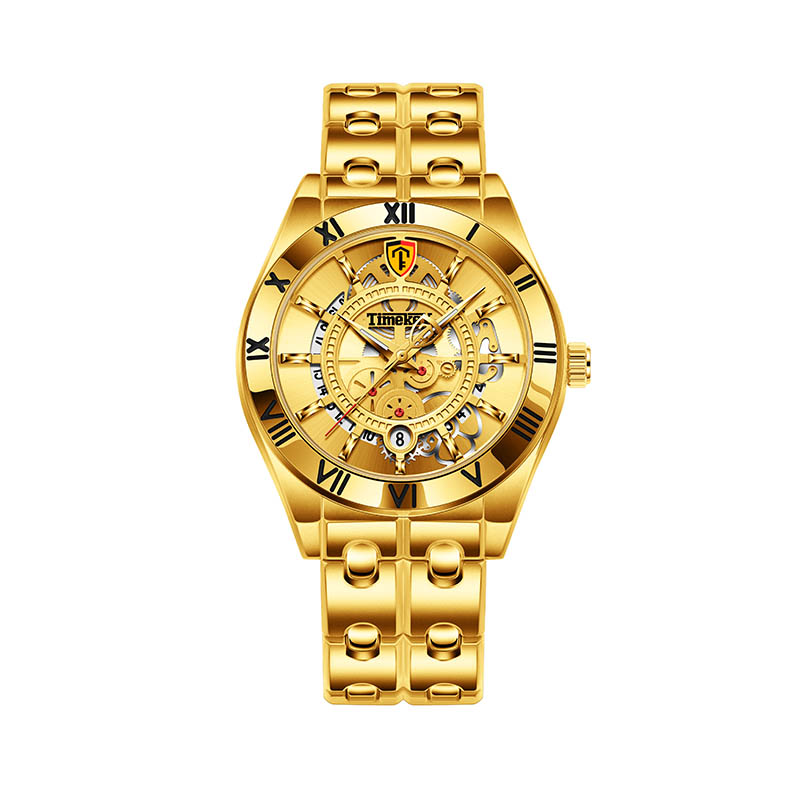 TIMEKRY Quartz Watch with Roman Numerals, Stylish and Versatile Stainless Steel Wristwatch