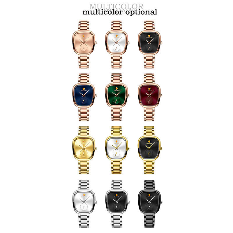 Lockworld Minimalist Square Quartz Watch With Stainless Steel Strap And Small Seconds Sub-Dial, A Stylish And Affordable Luxury Timepiece For Men And Women.