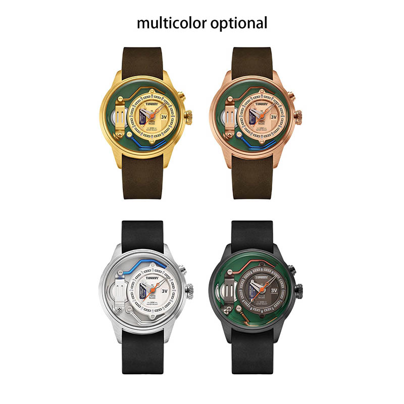 Timekey Retro Industrial Style Quartz Watch, Mechanical Structure Design, 30-Meter Water Resistant Men's Personalized Wristwatch