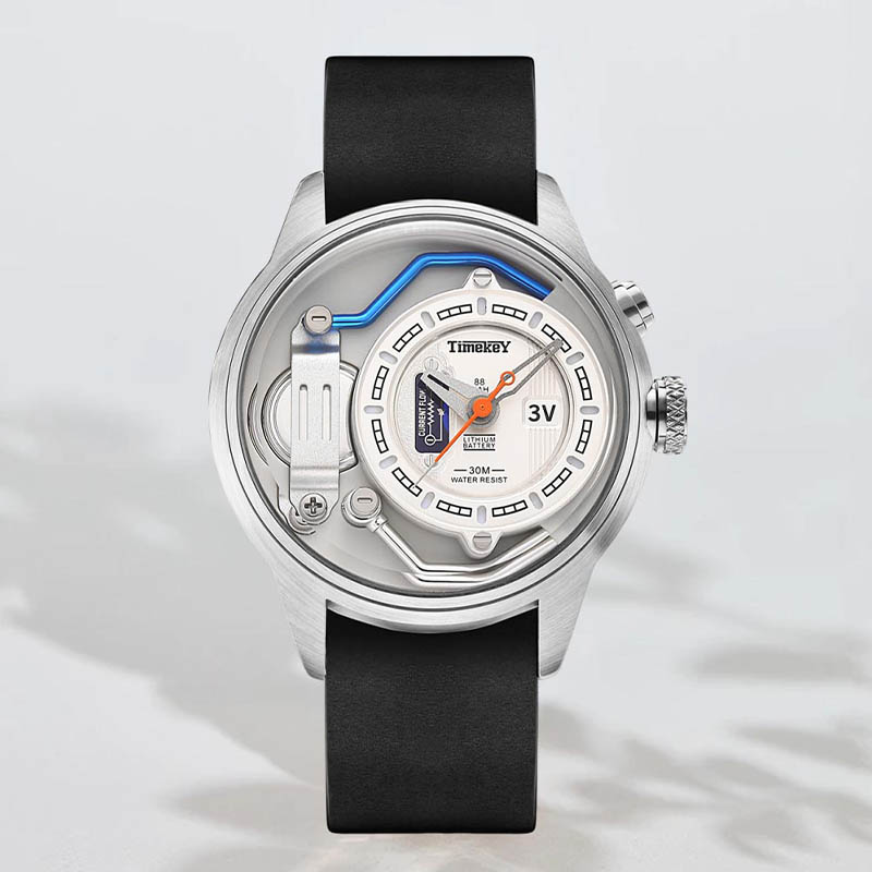 Timekey Retro Industrial Style Quartz Watch, Mechanical Structure Design, 30-Meter Water Resistant Men's Personalized Wristwatch