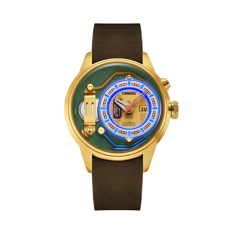 Timekey Retro Industrial Style Quartz Watch, Mechanical Structure Design, 30-Meter Water Resistant Men's Personalized Wristwatch