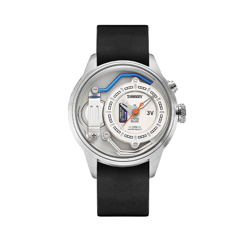 Timekey Retro Industrial Style Quartz Watch, Mechanical Structure Design, 30-Meter Water Resistant Men's Personalized Wristwatch