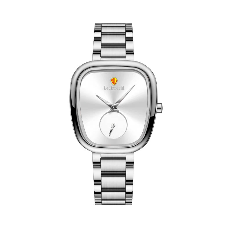 Lockworld Minimalist Square Quartz Watch With Stainless Steel Strap And Small Seconds Sub-Dial, A Stylish And Affordable Luxury Timepiece For Men And Women.
